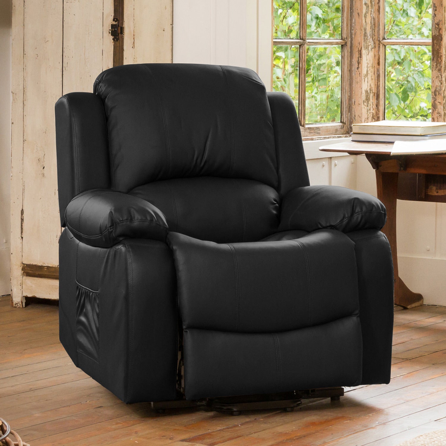 Reclining back deals chair with ottoman