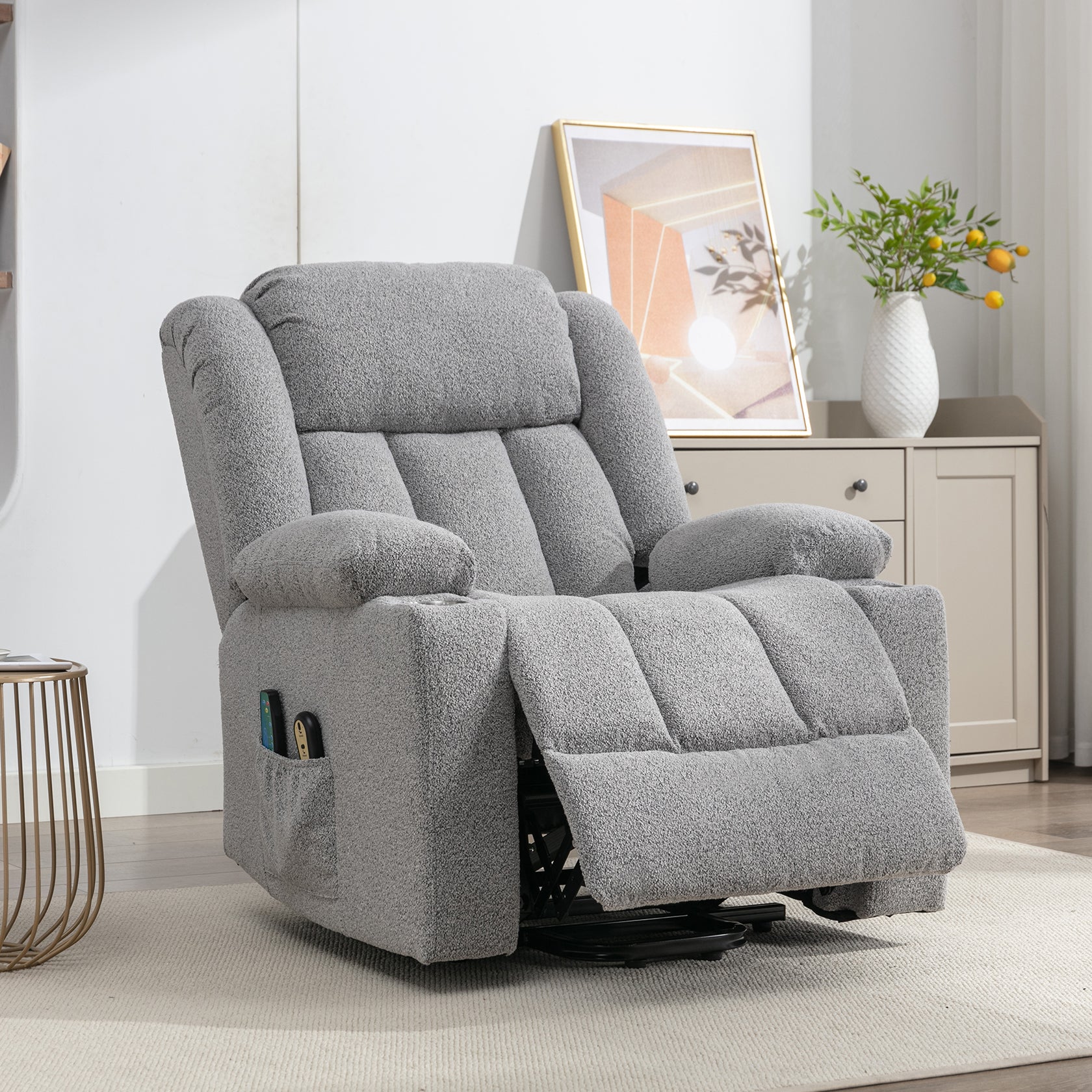 Sedgeford electric riser recliner with massage and heat