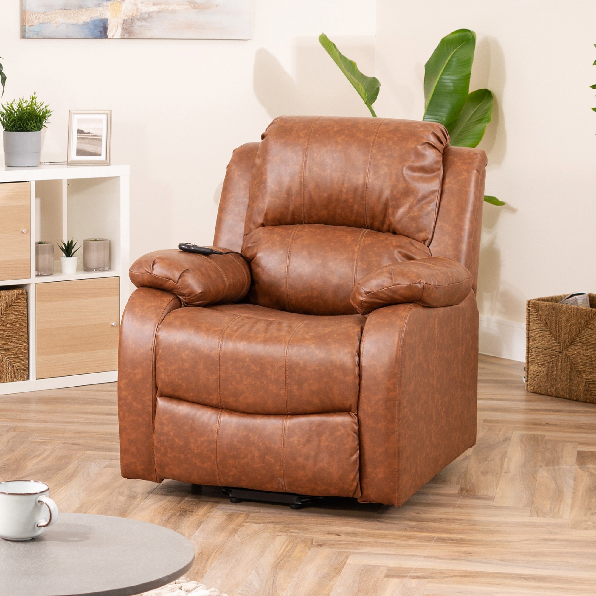 Pro series tan faux store leather reclining massage chair